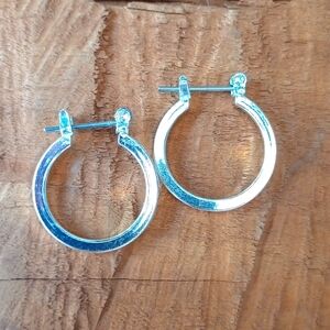 1in. Silver Hoop Earrings